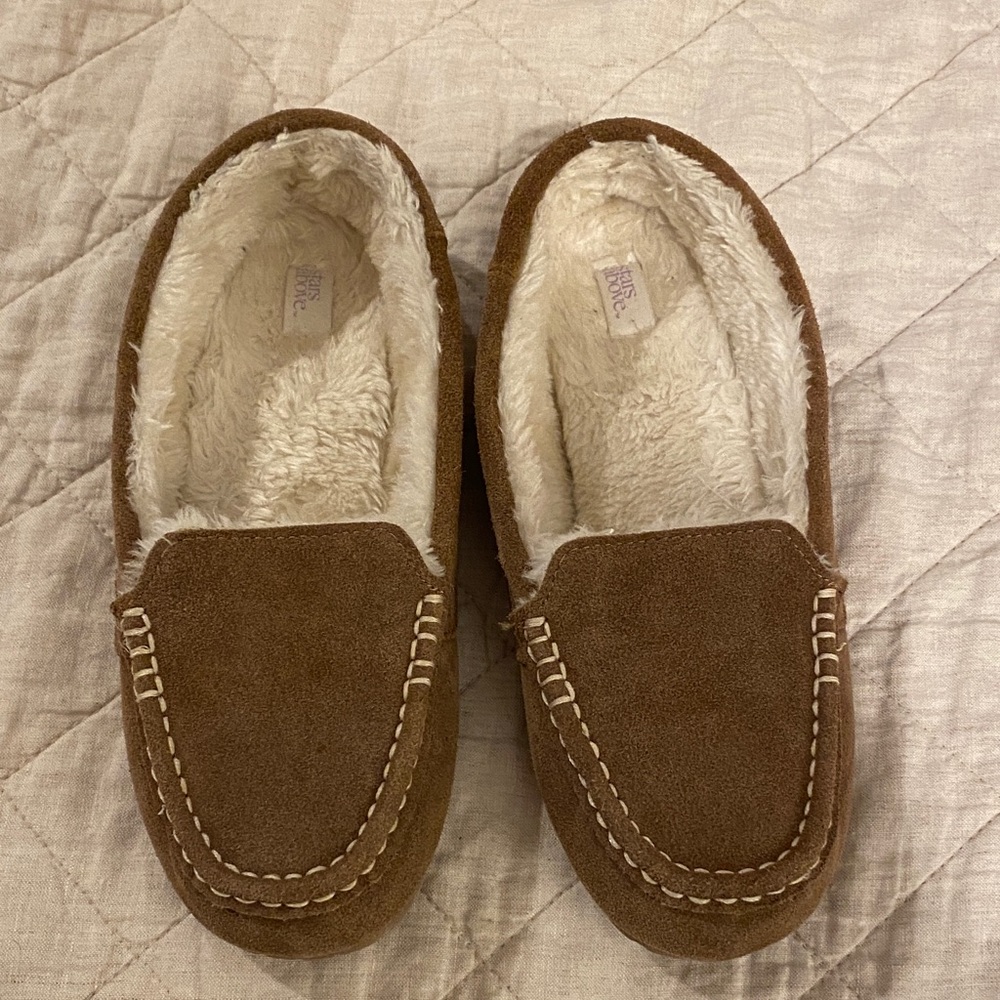 Cozy Brown Suede Slippers